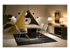 Les Tendances Lámpara colgante Tokke de metal y dorado D 46 x H 54 cm Negro