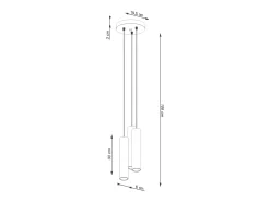 Sollux Lighting Lámpara colgante Toris desván de acero - 3 fuentes luminosas 4000K - L.19,5 x A.108 cm - oliva Verde
