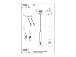 Hot Sollux Lighting Lámpara colgante Toris desván de acero - 1 fuentes luminosas 3000K - L.8 x A.118 cm - oliva Verde