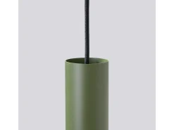 Hot Sollux Lighting Lámpara colgante Toris desván de acero - 1 fuentes luminosas 3000K - L.8 x A.118 cm - oliva Verde