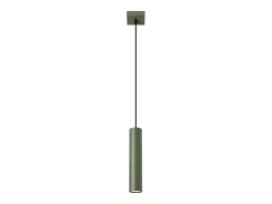 Hot Sollux Lighting Lámpara colgante Toris desván de acero - 1 fuentes luminosas 3000K - L.8 x A.118 cm - oliva Verde
