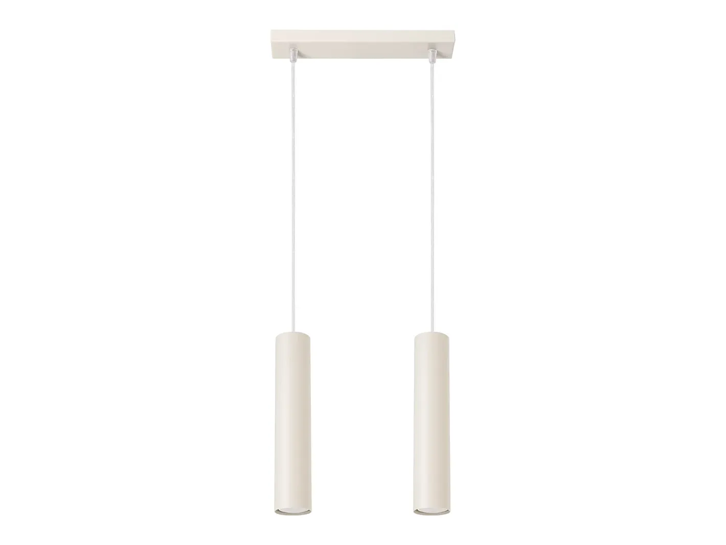Sollux Lighting Lámpara colgante Toris desván de acero - 2 fuentes luminosas 3000K - L.30 x A.105 cm - Beige Outlet