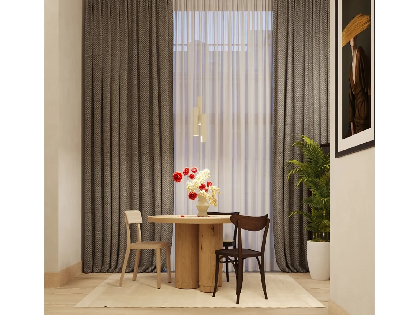 Sollux Lighting Lámpara colgante Toris desván de acero - 2 fuentes luminosas 3000K - L.30 x A.105 cm - Beige Outlet