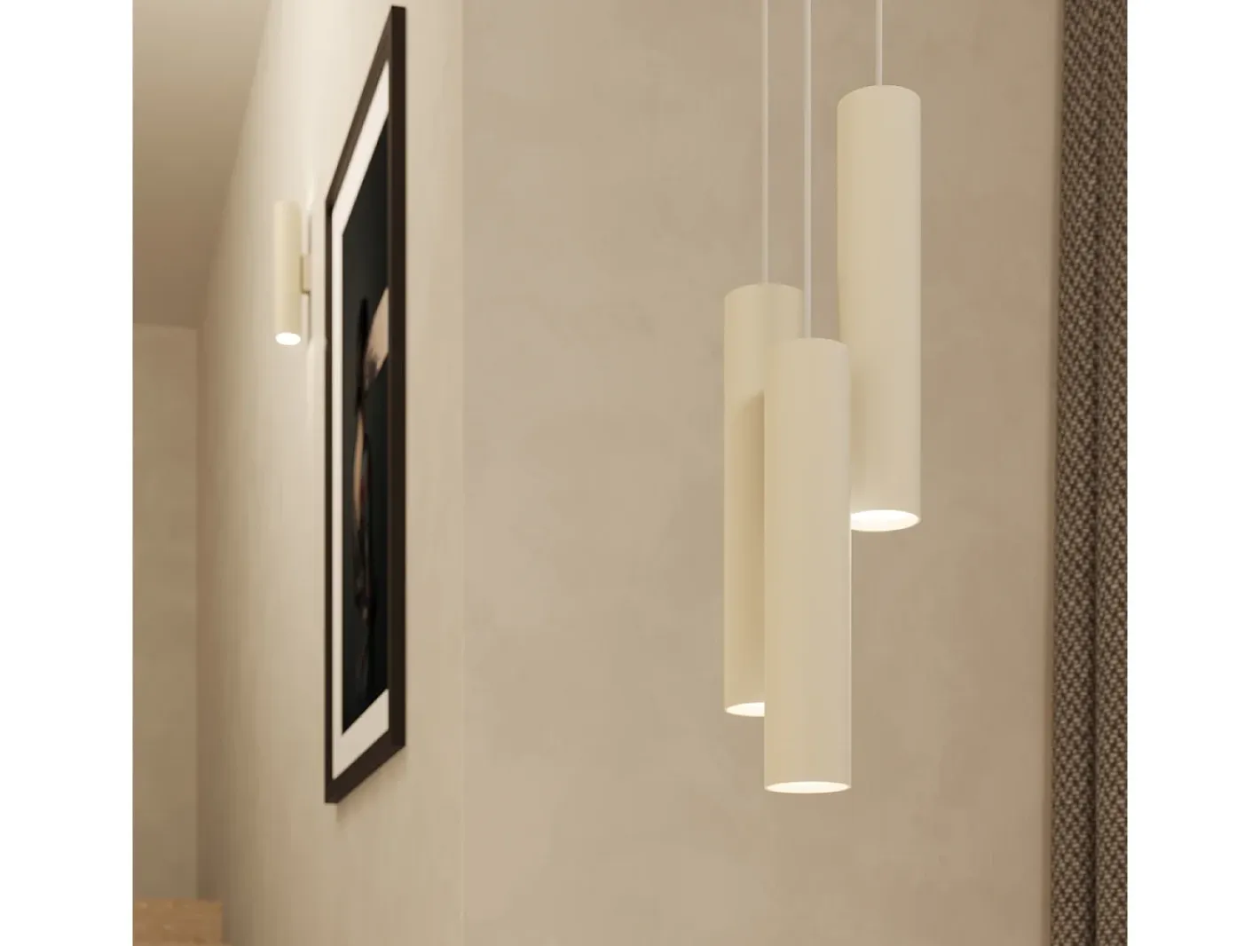 Sollux Lighting Lámpara colgante Toris desván de acero - 2 fuentes luminosas 3000K - L.30 x A.105 cm - Beige Outlet