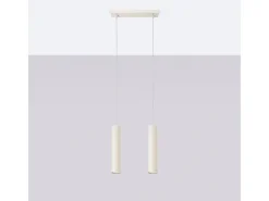 Sollux Lighting Lámpara colgante Toris desván de acero - 2 fuentes luminosas 3000K - L.30 x A.105 cm - Beige Outlet