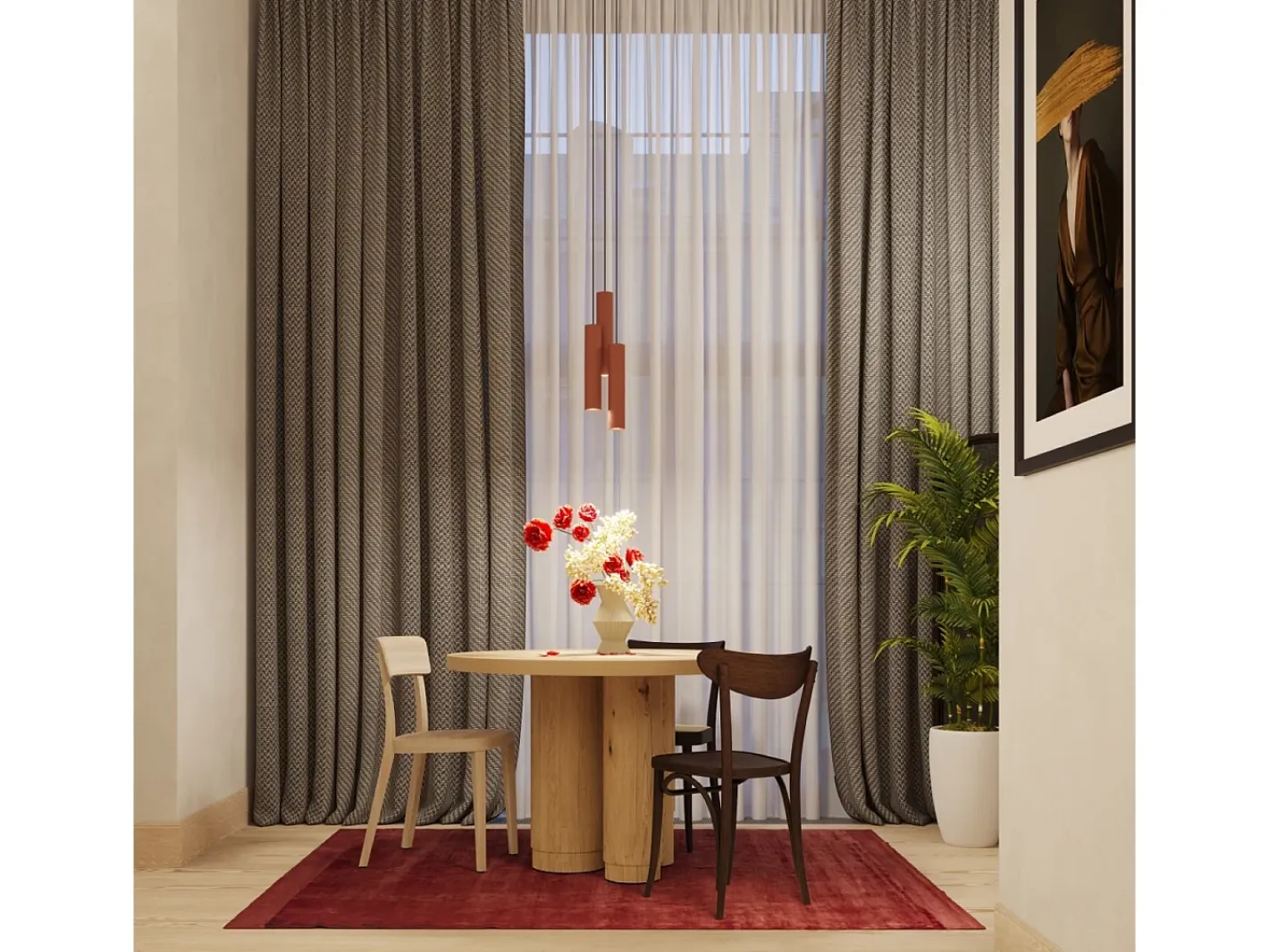 Sollux Lighting Lámpara Suspendida-Lámpara colgante Toris desván de acero - 1 fuentes luminosas 3000K - L.8 x A.118 cm - ocre Rojo