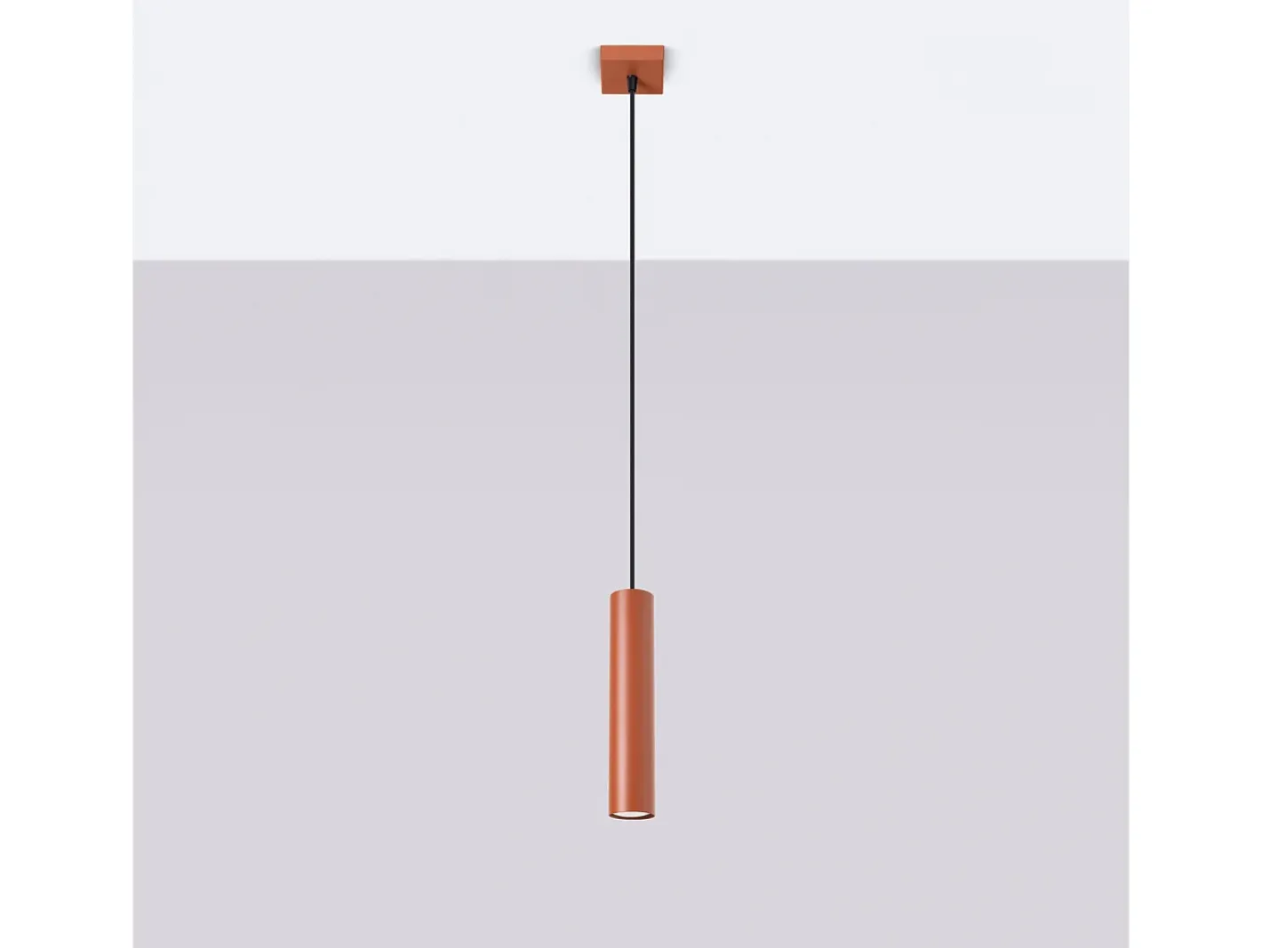Sollux Lighting Lámpara Suspendida-Lámpara colgante Toris desván de acero - 1 fuentes luminosas 3000K - L.8 x A.118 cm - ocre Rojo