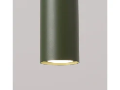 Clearance Sollux Lighting Lámpara colgante Toris desván de acero - 3 fuentes luminosas 3000K - L.45 x A.98 cm - oliva Verde