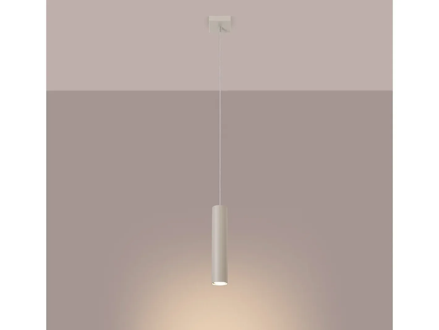 Sollux Lighting Lámpara Suspendida-Lámpara colgante Toris desván de acero - 1 fuentes luminosas 4000K - L.8 x A.118 cm - Beige