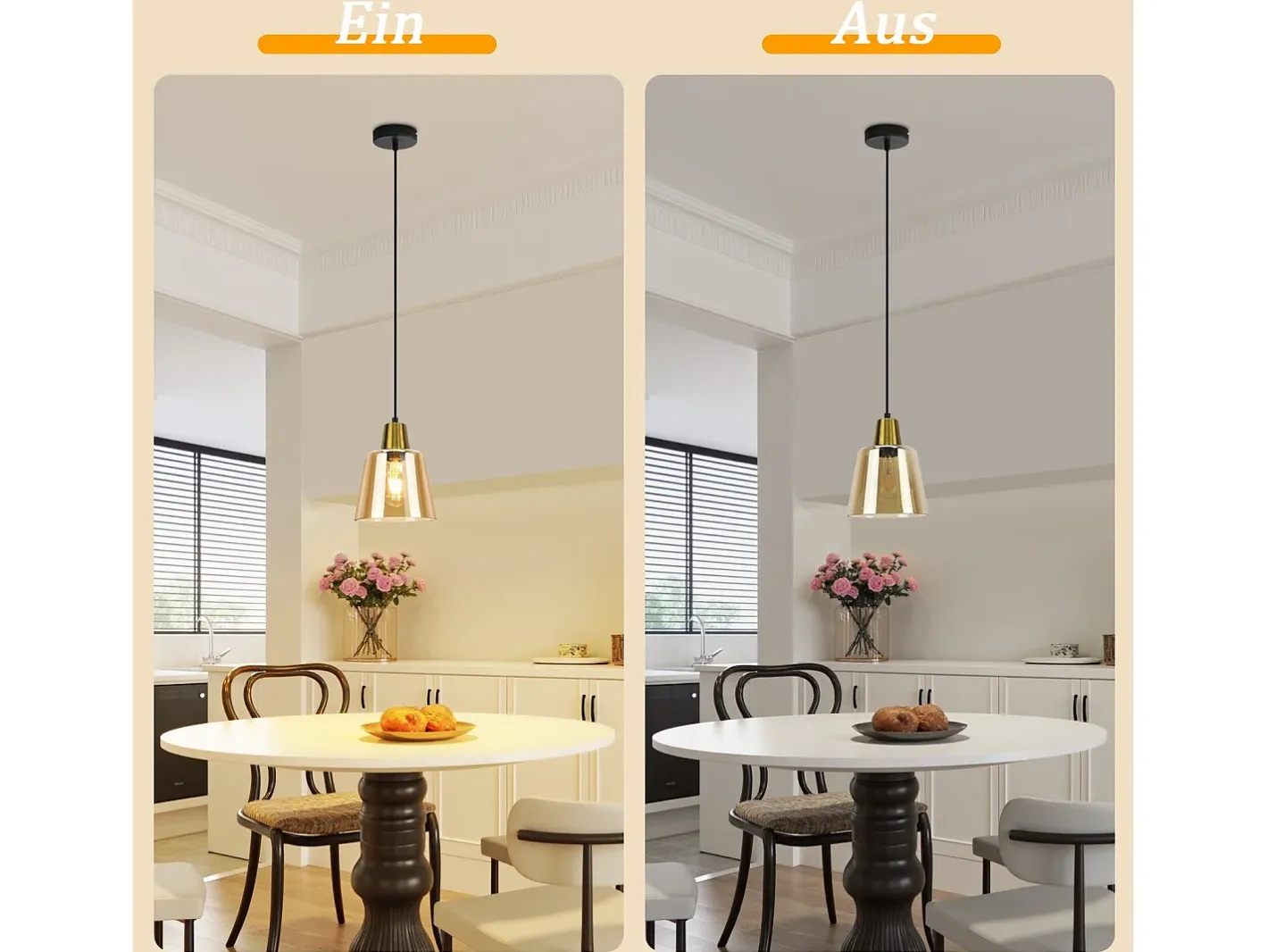 NETTLIFE Lámpara colgante vintage de vidrio con 3 llamas para mesa de comedor, E27, para sala de estar Negro Clearance