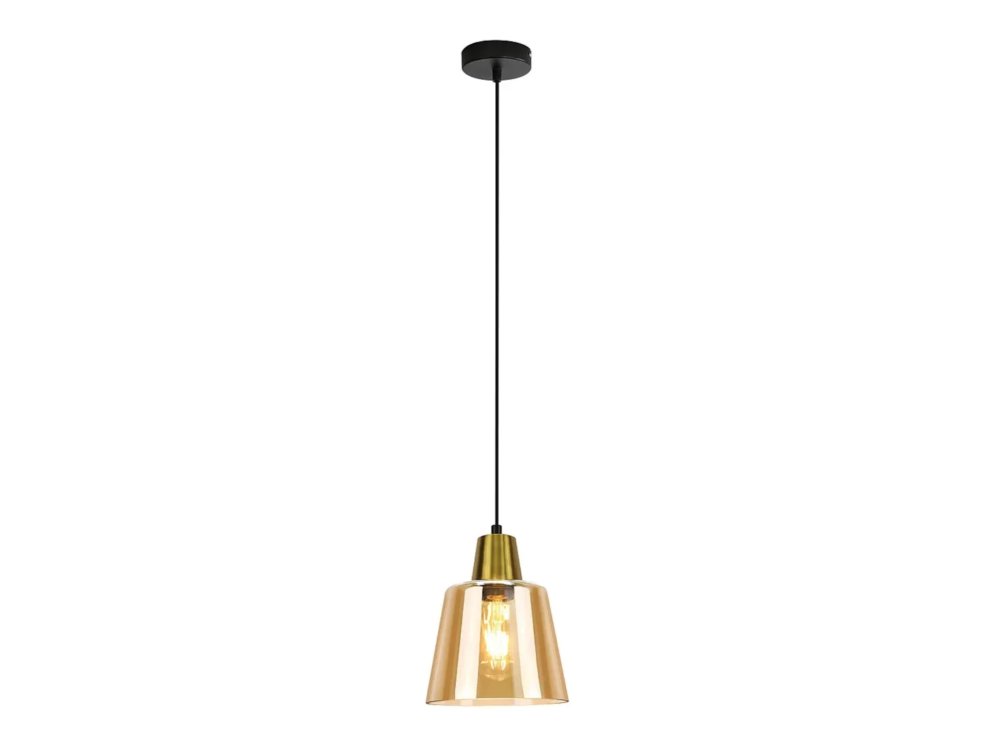 NETTLIFE Lámpara colgante vintage de vidrio con 3 llamas para mesa de comedor, E27, para sala de estar Negro Clearance