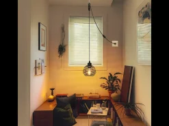 NETTLIFE Lámpara Suspendida-Lámpara colgante vintage de 1 luz: lámpara colgante industrial negra con cable de 4,5 m, enchufe e interruptor, casquillo E27. Negro