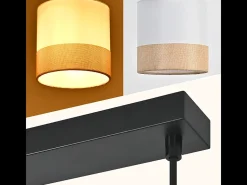 Clearance NETTLIFE Lámpara colgante vintage para mesa de comedor - Lámpara de araña de tela de 4 luces E27, iluminación retro ajustable (bombillas no incluidas) Negro