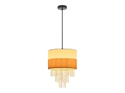 NETTLIFE Lámpara colgante vintage para mesa de comedor - Lámpara de araña con 1 lámpara de tela de cristal, E27, iluminación retro ajustable (bombilla no incluida) Negro Online