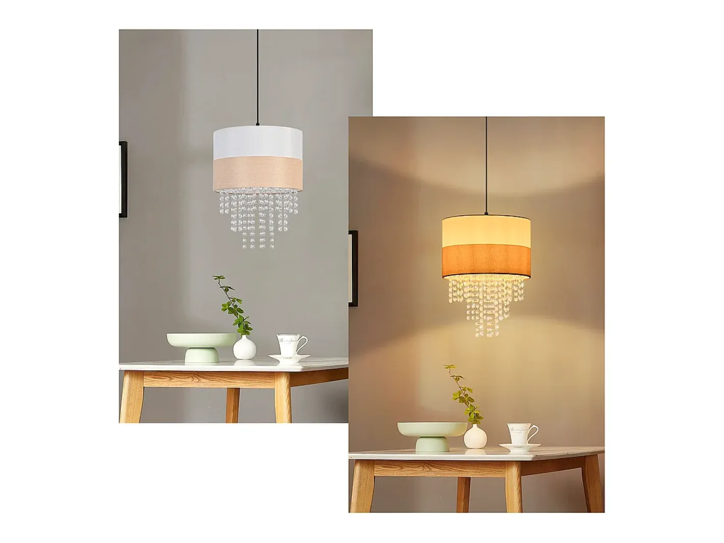 NETTLIFE Lámpara colgante vintage para mesa de comedor - Lámpara de araña con 1 lámpara de tela de cristal, E27, iluminación retro ajustable (bombilla no incluida) Negro Online