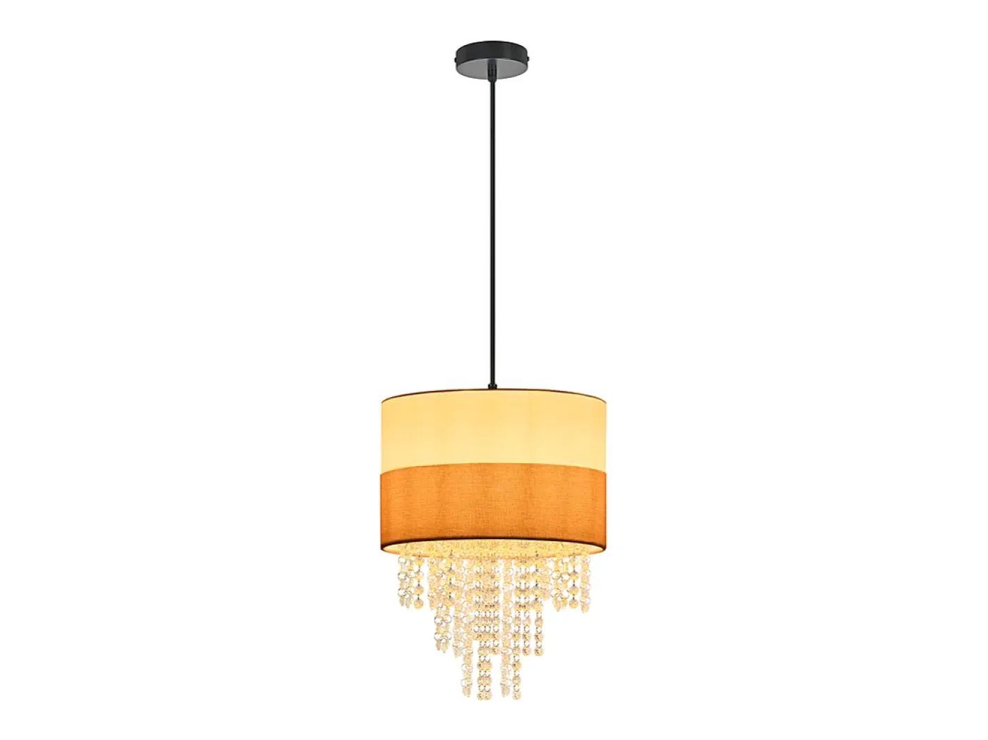 NETTLIFE Lámpara colgante vintage para mesa de comedor - Lámpara de araña con 1 lámpara de tela de cristal, E27, iluminación retro ajustable (bombilla no incluida) Negro Online