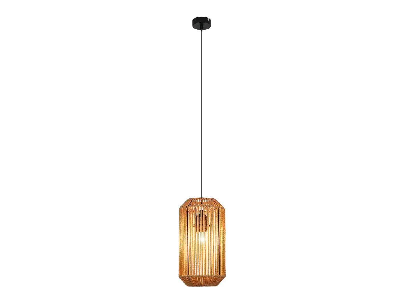 NETTLIFE Lámpara colgante vintage para mesa de comedor , diseño de farol de cuerda de cáñamo de 1 bombilla, E27, para comedor Negro Discount