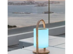 Lumisky Lámpara con altavoz Bluetooth inalámbrico 10W WOODY Color natural claro Best