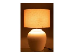 Outlet J-Line Lámpara con pantalla de cerámica blanca 41 x 41 x 60 cm Blanco