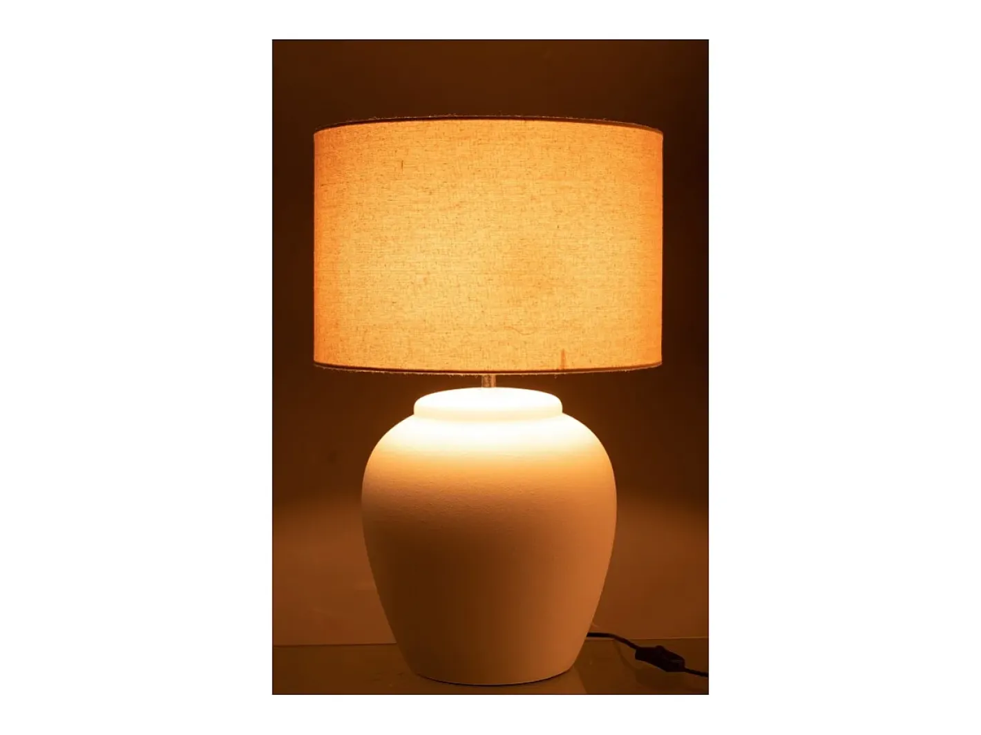 Outlet J-Line Lámpara con pantalla de cerámica blanca 41 x 41 x 60 cm Blanco