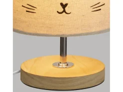 Atmosphera for Kids Lámpara De Mesa-Lámpara con pantalla de gato Gris