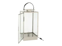 Clearance J-Line Lámpara cuadrada de metal de 31.5x30x76 cm Plateado
