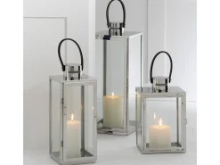 Clearance J-Line Lámpara cuadrada de metal de 31.5x30x76 cm Plateado