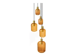 TOSEL Lámpara Suspendida-Lámpara de Araña , metal y cristal,AMARILLO,A 100xD 60x P 60cm Amarillo claro