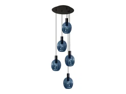 Sale TOSEL Lámpara de Araña ,metal y cristal, , P 100xD60xD 60cm Azul