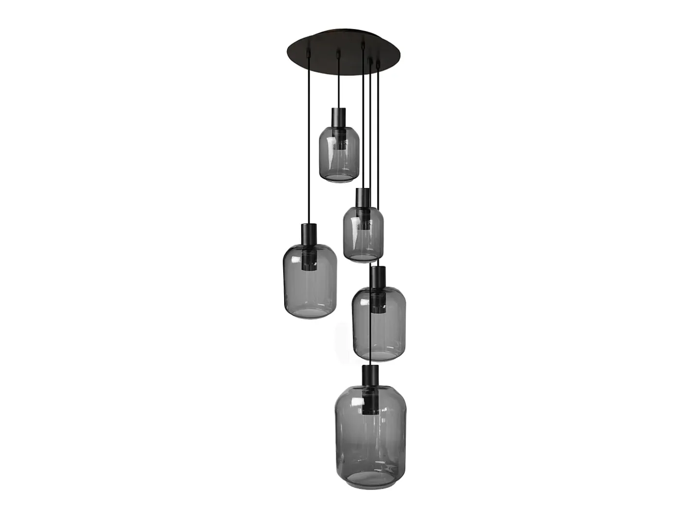 TOSEL Lámpara Suspendida-Lámpara de Araña ,metal y cristal, ,A100xD 60x P 60cm Gris