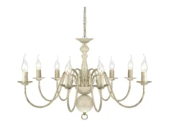 Lámpara Suspendida-Lámpara de araña antique metal 8 bombillas E14 ES218112 Blanco
