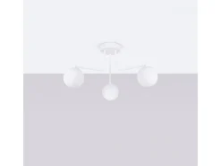 Sollux Lighting Lámpara Suspendida-Lámpara De Araña Astral Minimalista De Acero/Vidrio - 3 Fuentes Luminosas - L.62 X A.29 Cm - Blanco