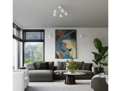 Sollux Lighting Lámpara Suspendida-Lámpara De Araña Astral Minimalista De Acero/Vidrio - 3 Fuentes Luminosas - L.62 X A.29 Cm - Blanco