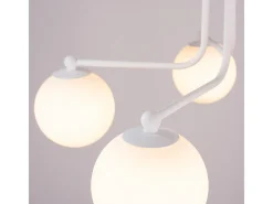 Online Sollux Lighting Lámpara de araña Bealy minimalista de acero/vidrio - 5 fuentes luminosas 3000K - L.58 x A.29 cm - Blanco