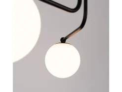 Sollux Lighting Lámpara de araña Bealy minimalista de acero/vidrio - 3 fuentes luminosas 3000K - L.62 x A.29 cm - /blanco Negro Hot