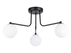 Sollux Lighting Lámpara de araña Bealy minimalista de acero/vidrio - 3 fuentes luminosas 3000K - L.62 x A.29 cm - /blanco Negro Hot