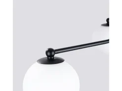 Sollux Lighting Lámpara de araña Bealy minimalista de acero/vidrio - 5 fuentes luminosas 3000K - L.58 x A.29 cm - /blanco Negro