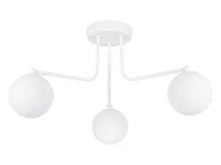 Sollux Lighting Lámpara de araña Bealy minimalista de acero/vidrio - 3 fuentes luminosas 3000K - L.62 x A.29 cm - Blanco Online