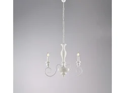 Lámpara de araña Cascina de madera y hierro lacado shabby 3 luces 113 Ø44 BL265-3-BCO Blanco Best