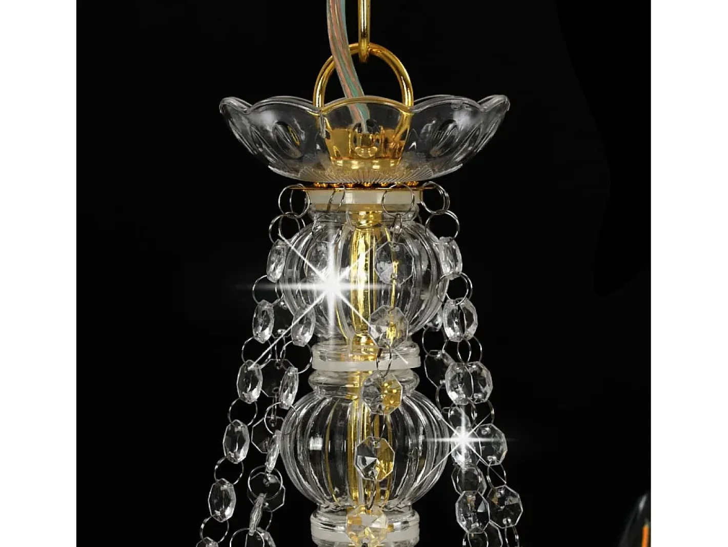 Lámpara de araña con cuentas 8 bombillas E14 ES828987 Dorado Outlet