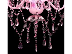 Lámpara de araña de cristal 5 bombillas ES956463 Rosa