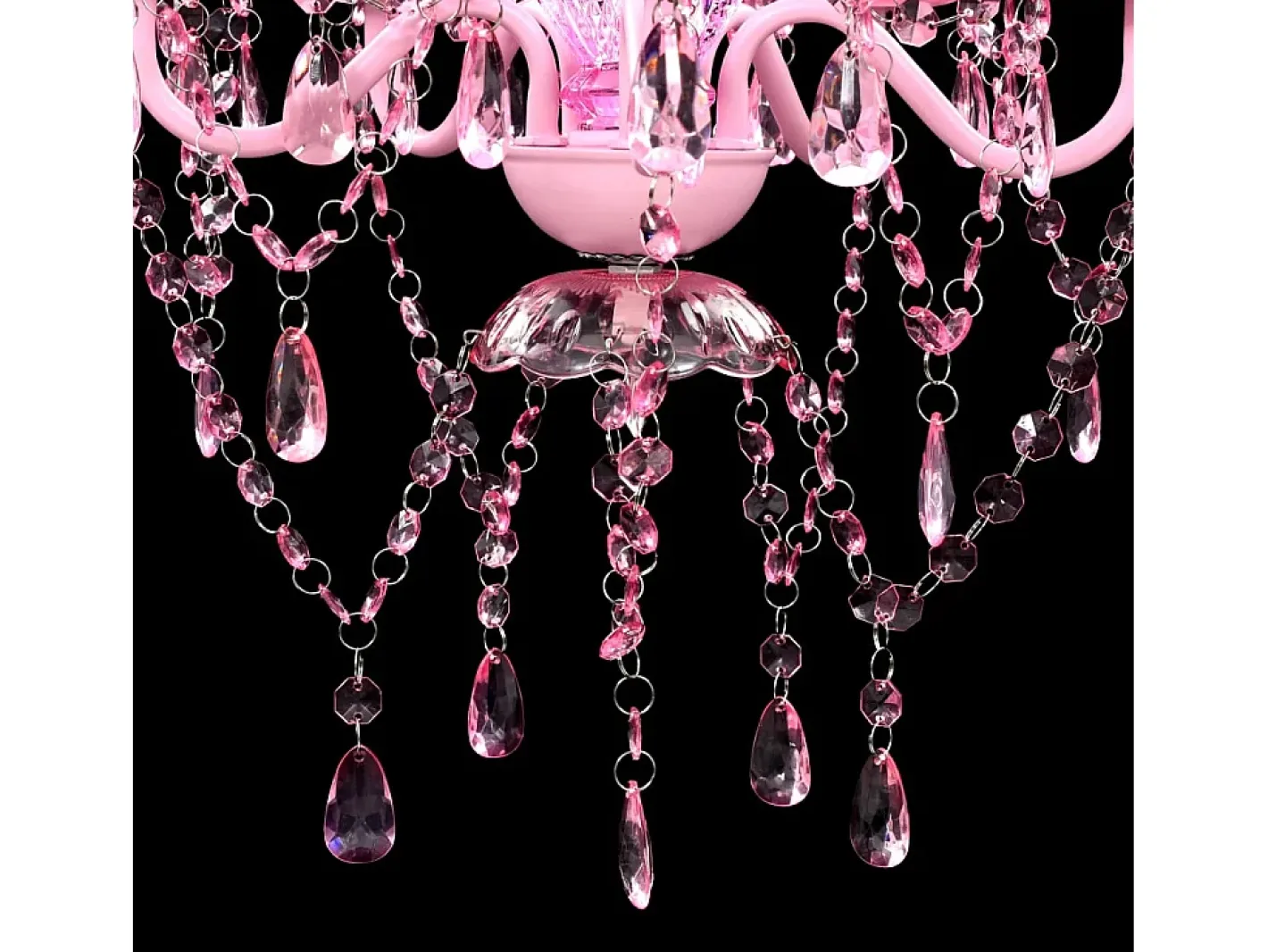 Lámpara de araña de cristal 5 bombillas ES956463 Rosa