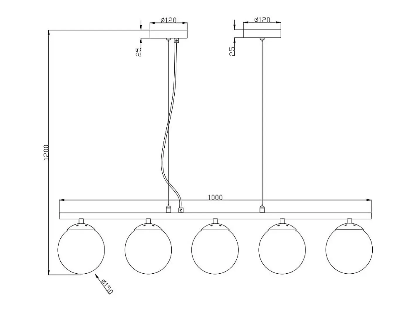 OZAIA Lámpara de araña de metal y cristal ahumado brillante 5 globos, L. 100 x Alt. 120 cm, Dorado, SOFIA Gris / Dorado New
