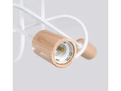 Sollux Lighting Lámpara De Araña Ember Minimalista De Acero/Madera - 3 Fuentes Luminosas - L.14 X A.26 Cm - /Madera Natural Blanco
