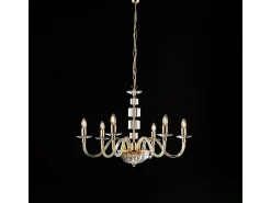 New Lámpara de araña Franz en oro con cristal transparente y pedrería 6 luces 116 Ø77 BL275-6-OR Multicolor