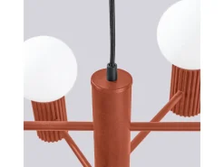 Sollux Lighting Lámpara Suspendida-Lámpara De Araña Halo Moderno De Aluminio - 6 Fuentes Luminosas - L.64 X A.230 Cm - Ocre Rojo