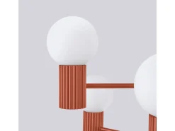 Sollux Lighting Lámpara Suspendida-Lámpara De Araña Halo Moderno De Aluminio - 6 Fuentes Luminosas - L.64 X A.230 Cm - Ocre Rojo