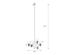 Sollux Lighting Lámpara De Araña Halo Moderno De Aluminio - 6 Fuentes Luminosas - L.64 X A.230 Cm - Ultramarino Azul oscuro Clearance