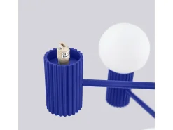 Sollux Lighting Lámpara De Araña Halo Moderno De Aluminio - 6 Fuentes Luminosas - L.64 X A.230 Cm - Ultramarino Azul oscuro Clearance