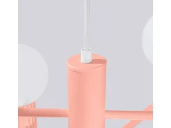 Sollux Lighting Lámpara Suspendida-Lámpara De Araña Halo Moderno De Aluminio - 6 Fuentes Luminosas - L.64 X A.230 Cm - Aterciopelado Rosa